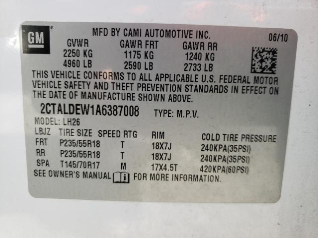 Photo 10 from auction – 2010 GMC TERRAIN SL with VIN 2CTALDEW1A6387008