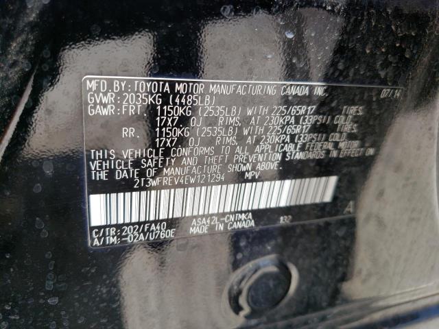 Photo 10 from auction – 2014 TOYOTA RAV4 XLE with VIN 2T3WFREV4EW121294