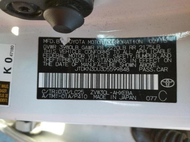 Photo 10 from auction – 2013 TOYOTA PRIUS with VIN JTDKN3DU3D5599848