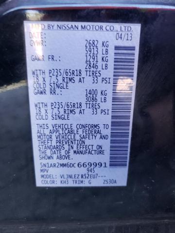 Photo 10 from auction – 2013 NISSAN PATHFINDER with VIN 5N1AR2MM6DC669991