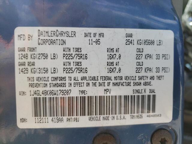 Photo 10 from auction – 2006 JEEP LIBERTY with VIN 1J4GL48K06W179207