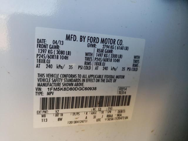 Photo 10 from auction – 2013 FORD EXPLORER X with VIN 1FM5K8D80DGC60938