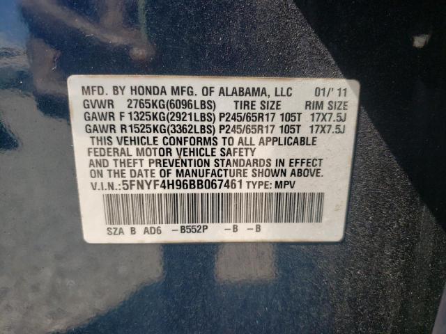 Photo 10 from auction – 2011 HONDA PILOT TOUR with VIN 5FNYF4H96BB067461