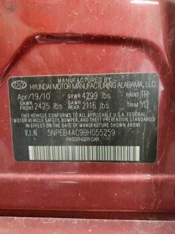 Photo 10 from auction – 2011 HYUNDAI SONATA GLS with VIN 5NPEB4AC9BH055259
