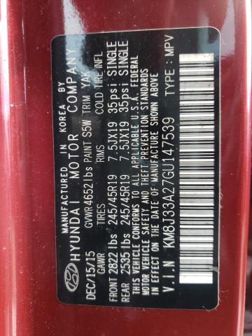 Photo 10 from auction – 2016 HYUNDAI TUCSON LIM with VIN KM8J33A27GU147539