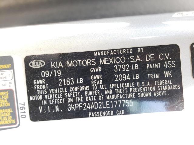 Photo 10 from auction – 2020 KIA FORTE with VIN 3KPF24AD2LE177755