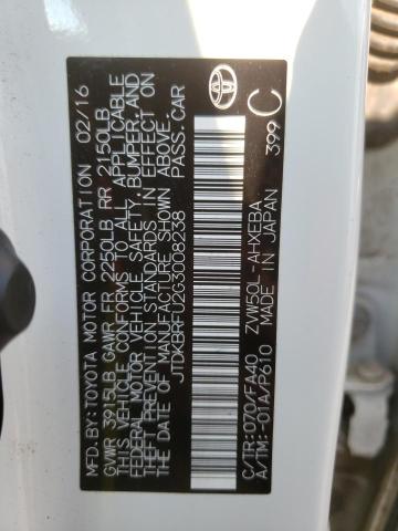 Photo 10 from auction – 2016 TOYOTA PRIUS with VIN JTDKBRFU2G3008238