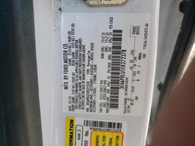 Photo 10 from auction – 2014 FORD FUSION SE with VIN 3FA6P0LU1ER272378