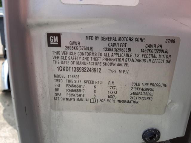Photo 10 from auction – 2008 GMC ENVOY with VIN 1GKDT13S982248912
