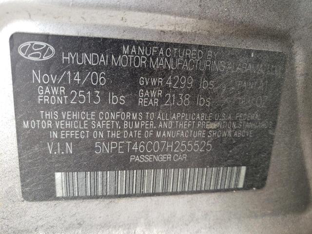 Photo 10 from auction – 2007 HYUNDAI SONATA GLS with VIN 5NPET46C07H255525