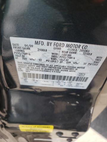 Photo 10 from auction – 2009 FORD ESCAPE XLT with VIN 1FMCU03G39KC11152