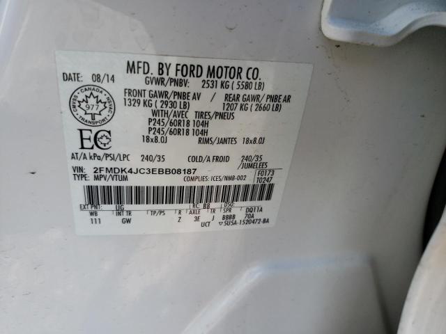 Photo 10 from auction – 2014 FORD EDGE SEL with VIN 2FMDK4JC3EBB08187
