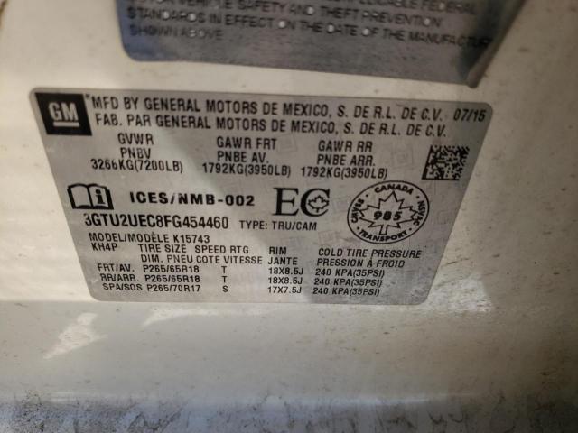 Photo 10 from auction – 2015 GMC SIERRA K15 with VIN 3GTU2UEC8FG454460