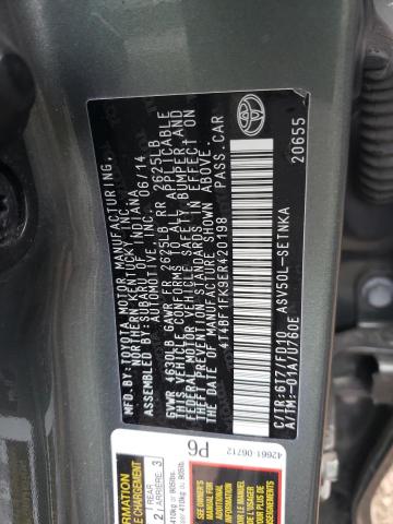 Photo 10 from auction – 2014 TOYOTA CAMRY L with VIN 4T4BF1FK9ER420198