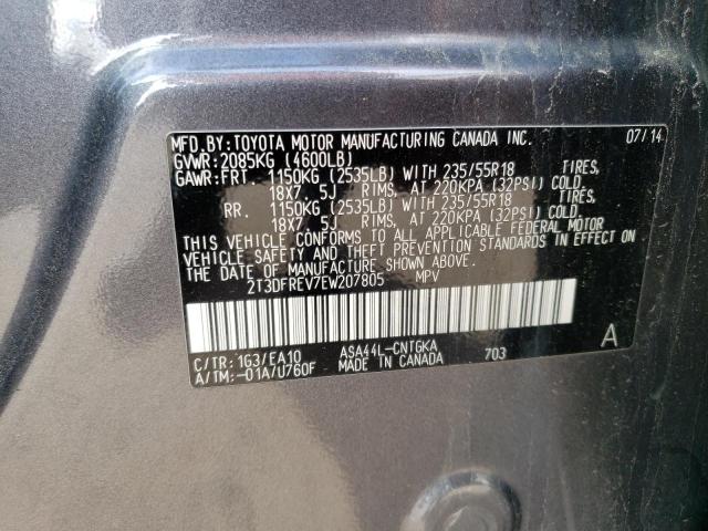 Photo 10 from auction – 2014 TOYOTA RAV4 LIMIT with VIN 2T3DFREV7EW207805