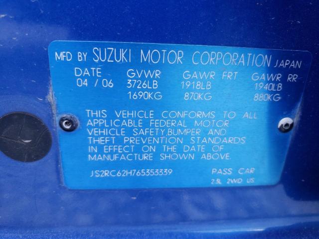 Photo 10 from auction – 2005 SUZUKI AERIO SX with VIN JS2RC62H765353339