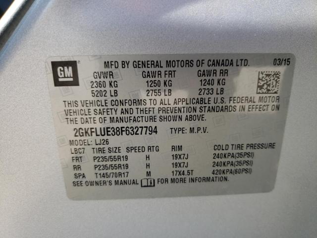 Photo 10 from auction – 2015 GMC TERRAIN DE with VIN 2GKFLUE38F6327794