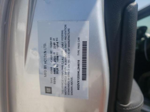 Photo 10 from auction – 2004 PONTIAC GTO with VIN 6G2VX12G04L244616