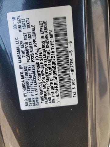 Photo 10 from auction – 2011 HONDA ODYSSEY TO with VIN 5FNRL5H99BB007516