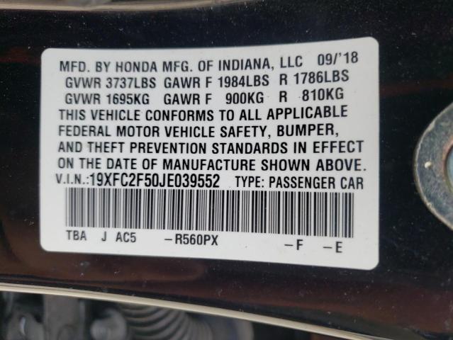 Photo 10 from auction – 2018 HONDA CIVIC LX with VIN 19XFC2F50JE039552