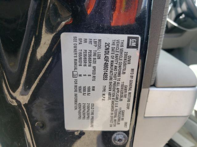 Photo 10 from auction – 2008 CHEVROLET EQUINOX LT with VIN 2CNDL43F486014353