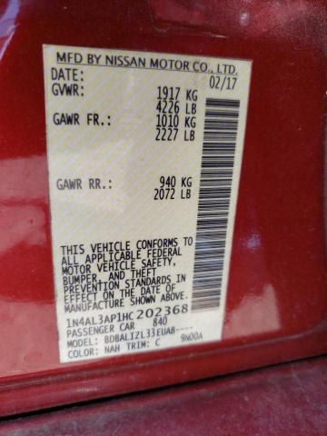 Photo 10 from auction – 2017 NISSAN ALTIMA 2.5 with VIN 1N4AL3AP1HC202368