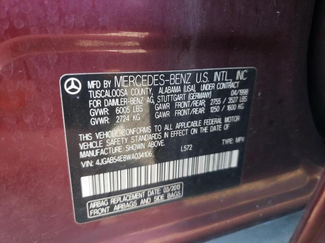 Photo 10 from auction – 1998 MERCEDES-BENZ ML 320 with VIN 4JGAB54E8WA034106
