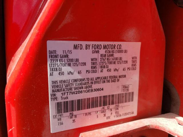 Photo 10 from auction – 2016 FORD F250 SUPER with VIN 1FT7W2B61GEB30604