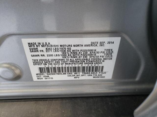 Photo 10 from auction – 2015 MITSUBISHI OUTLANDER with VIN 4A4AP3AU4FE010005