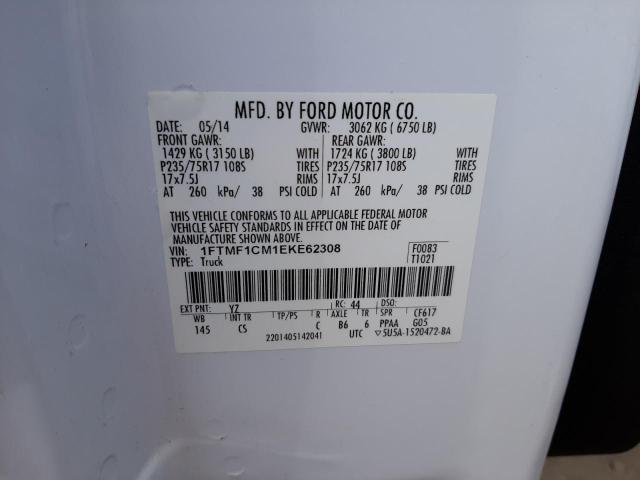 Photo 10 from auction – 2014 FORD F150 with VIN 1FTMF1CM1EKE62308