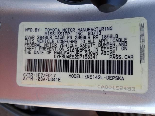 Photo 10 from auction – 2013 TOYOTA COROLLA BA with VIN 5YFBU4EE2DP168341
