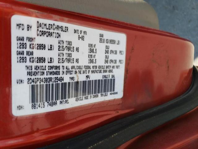 Photo 10 from auction – 2003 DODGE GRAND CARA with VIN 2D4GP34303R125464
