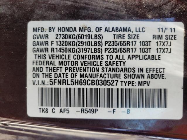 Photo 10 from auction – 2012 HONDA ODYSSEY EX with VIN 5FNRL5H69CB030527