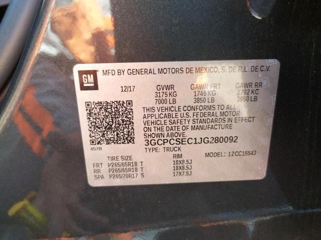 Foto 10 de la subasta – 2018 CHEVROLET SILVERADO con VIN 3GCPCSEC1JG280092