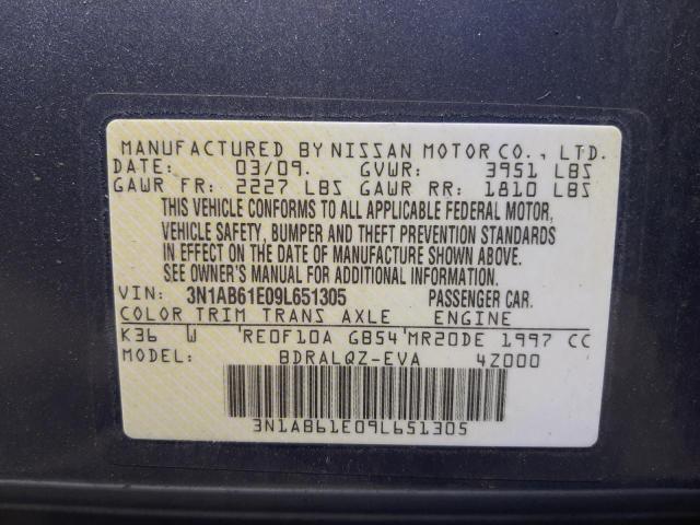 Photo 10 from auction – 2009 NISSAN SENTRA 2.0 with VIN 3N1AB61E09L651305