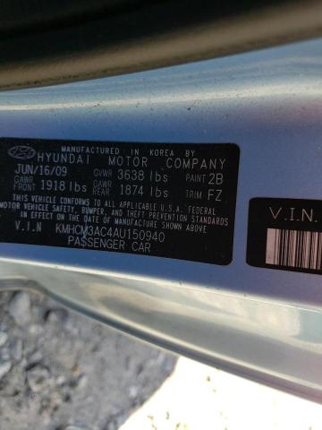 Photo 10 from auction – 2010 HYUNDAI ACCENT BLU with VIN KMHCM3AC4AU150940