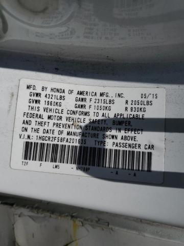 Photo 10 from auction – 2015 HONDA ACCORD SPO with VIN 1HGCR2F58FA201635