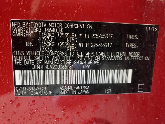 Photo 10 from auction – 2016 TOYOTA RAV4 XLE with VIN JTMRFREV2GJ066181