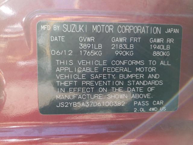 Photo 10 from auction – 2013 SUZUKI SX4 with VIN JS2YB5A37D6100382