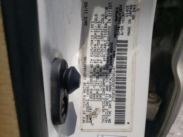 Photo 10 from auction – 2003 TOYOTA HIGHLANDER with VIN JTEGF21A530090147