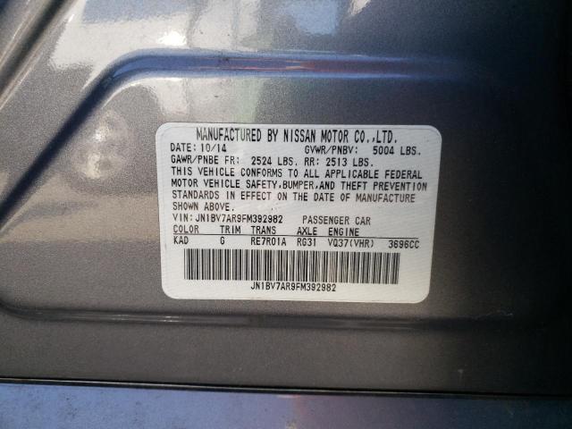 Photo 10 from auction – 2015 INFINITI Q50 BASE with VIN JN1BV7AR9FM392982