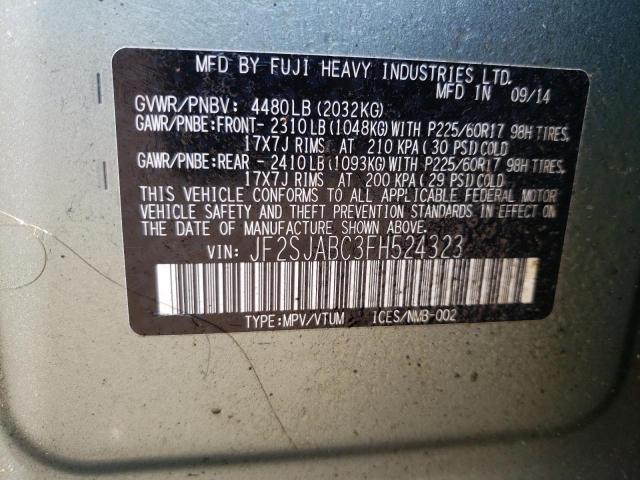 Photo 10 from auction – 2015 SUBARU FORESTER 2 with VIN JF2SJABC3FH524323