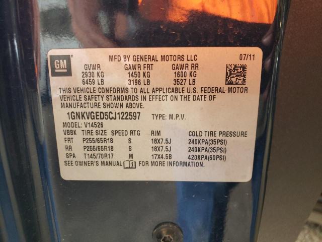 Photo 10 from auction – 2012 CHEVROLET TRAVERSE L with VIN 1GNKVGED5CJ122597