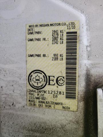 Photo 10 from auction – 2011 NISSAN ALTIMA BAS with VIN 1N4AL2AP7BC125281