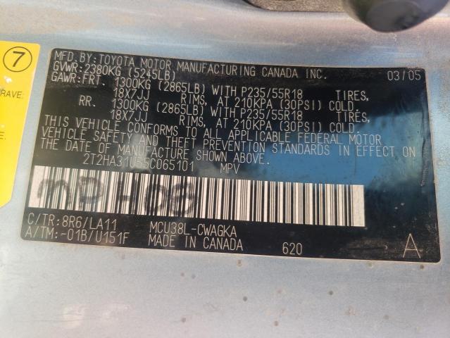 Photo 10 from auction – 2005 LEXUS RX 330 with VIN 2T2HA31U55C065101