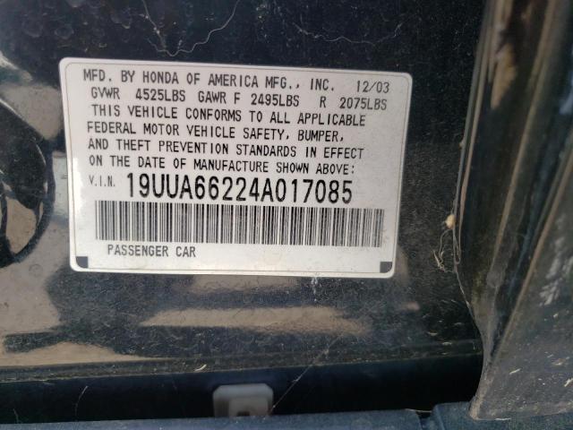 Photo 10 from auction – 2004 ACURA TL with VIN 19UUA66224A017085