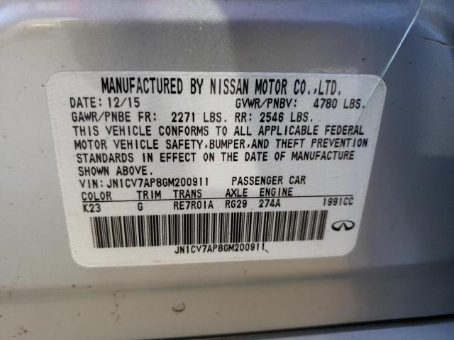 Photo 10 from auction – 2016 INFINITI Q50 BASE with VIN JN1CV7AP8GM200911