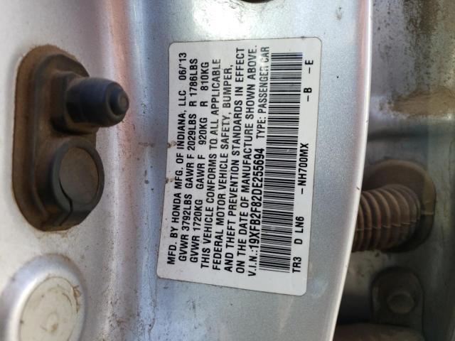 Photo 10 from auction – 2013 HONDA CIVIC EX with VIN 19XFB2F82DE255694