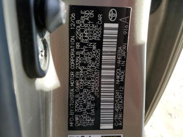 Photo 10 from auction – 2007 TOYOTA PRIUS with VIN JTDKB20U377603625