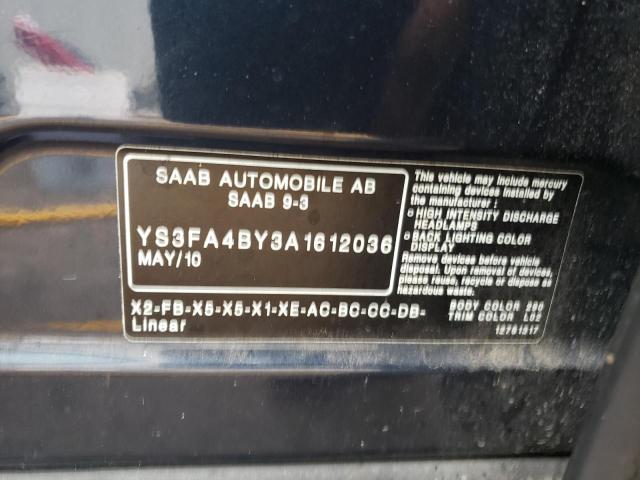 Photo 10 from auction – 2010 SAAB 9-3 2.0T with VIN YS3FA4BY3A1612036